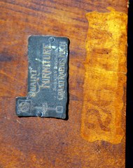 Stickley Brothers signature brass tag and stenciled model number. 